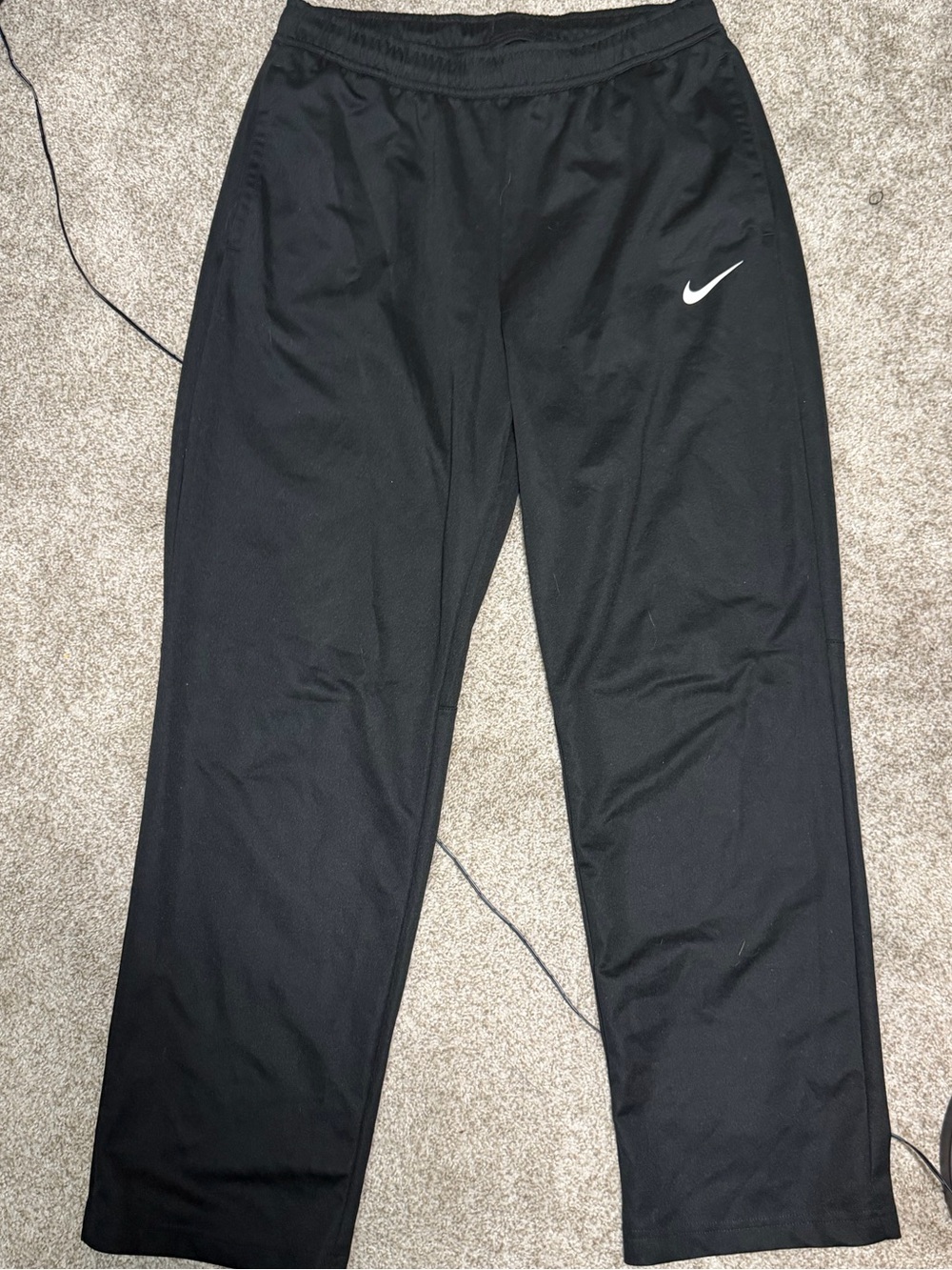 Nike Black Dri-FIT Training Pants with White Swoosh